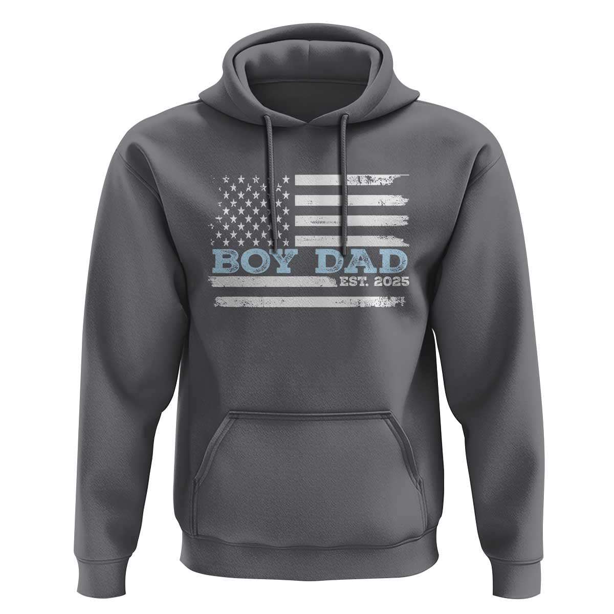 Boy Dad Est 2025 Hoodie Newborn Daddy Father Baby Boy Son USA Flag