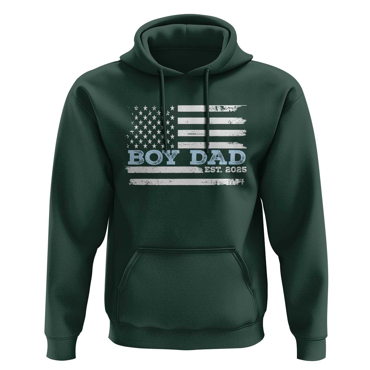 Boy Dad Est 2025 Hoodie Newborn Daddy Father Baby Boy Son USA Flag