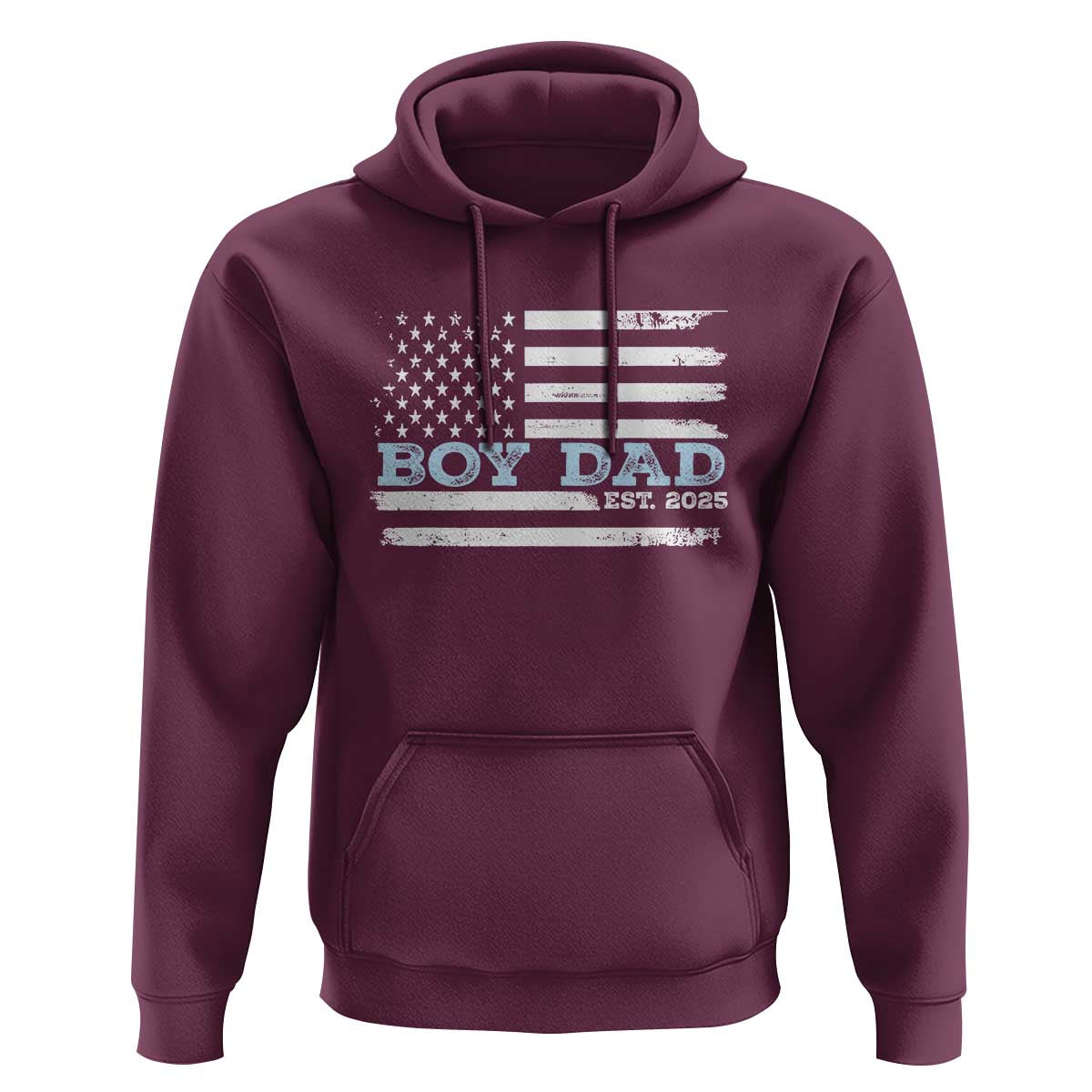 Boy Dad Est 2025 Hoodie Newborn Daddy Father Baby Boy Son USA Flag