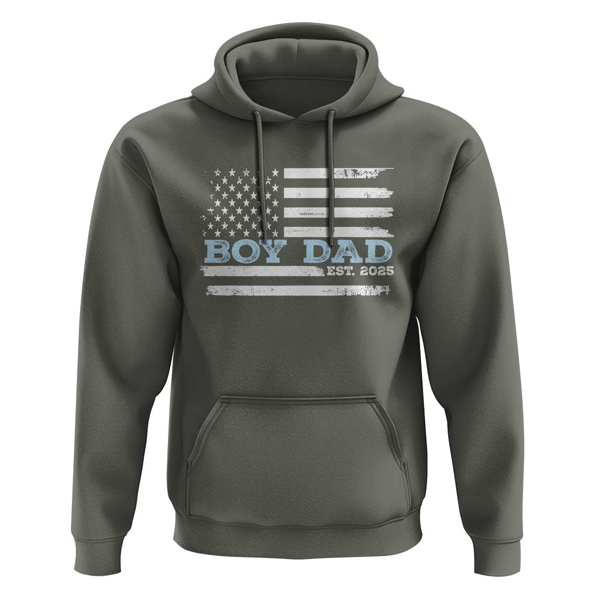 Boy Dad Est 2025 Hoodie Newborn Daddy Father Baby Boy Son USA Flag