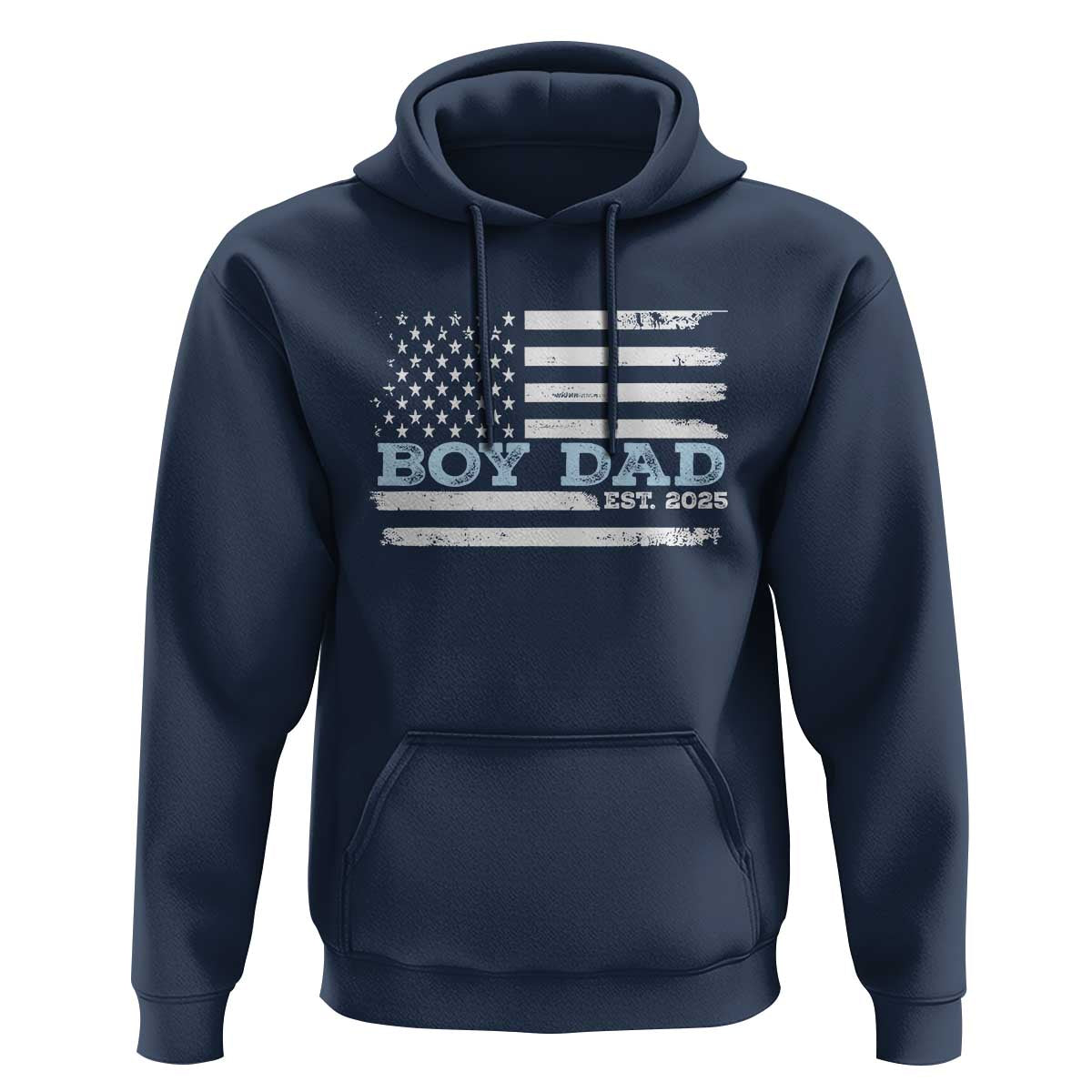Boy Dad Est 2025 Hoodie Newborn Daddy Father Baby Boy Son USA Flag
