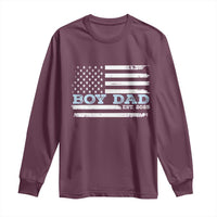 Boy Dad Est 2025 Long Sleeve Shirt Newborn Daddy Father Baby Boy Son USA Flag