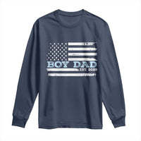 Boy Dad Est 2025 Long Sleeve Shirt Newborn Daddy Father Baby Boy Son USA Flag