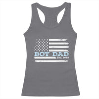 Boy Dad Est 2025 Racerback Tank Top Newborn Daddy Father Baby Boy Son USA Flag