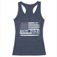 Boy Dad Est 2025 Racerback Tank Top Newborn Daddy Father Baby Boy Son USA Flag