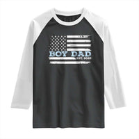 Boy Dad Est 2025 Raglan Shirt Daddy Of Newborn Baby Boy First Fathers Day USA Flag