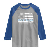 Boy Dad Est 2025 Raglan Shirt Daddy Of Newborn Baby Boy First Fathers Day USA Flag