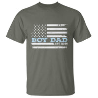 Boy Dad Est 2025 T Shirt Newborn Daddy Father Baby Boy Son USA Flag