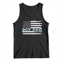 Boy Dad Est 2025 Tank Top Daddy Of Newborn Baby Boy First Fathers Day USA Flag