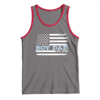 Boy Dad Est 2025 Tank Top Daddy Of Newborn Baby Boy First Fathers Day USA Flag