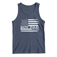Boy Dad Est 2025 Tank Top Daddy Of Newborn Baby Boy First Fathers Day USA Flag