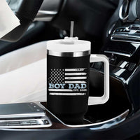 Boy Dad Est 2025 Tumbler With Handle Newborn Daddy Father Baby Boy Son USA Flag
