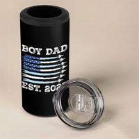 Boy Dad Est 2025 4 in 1 Can Cooler Tumbler Newborn Daddy Father Baby Boy Son USA Flag Fighter Jets