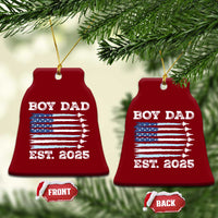 Boy Dad Est 2025 Ceramic Ornament Newborn Daddy Father Baby Boy Son USA Flag Fighter Jets - Wonder Print Shop