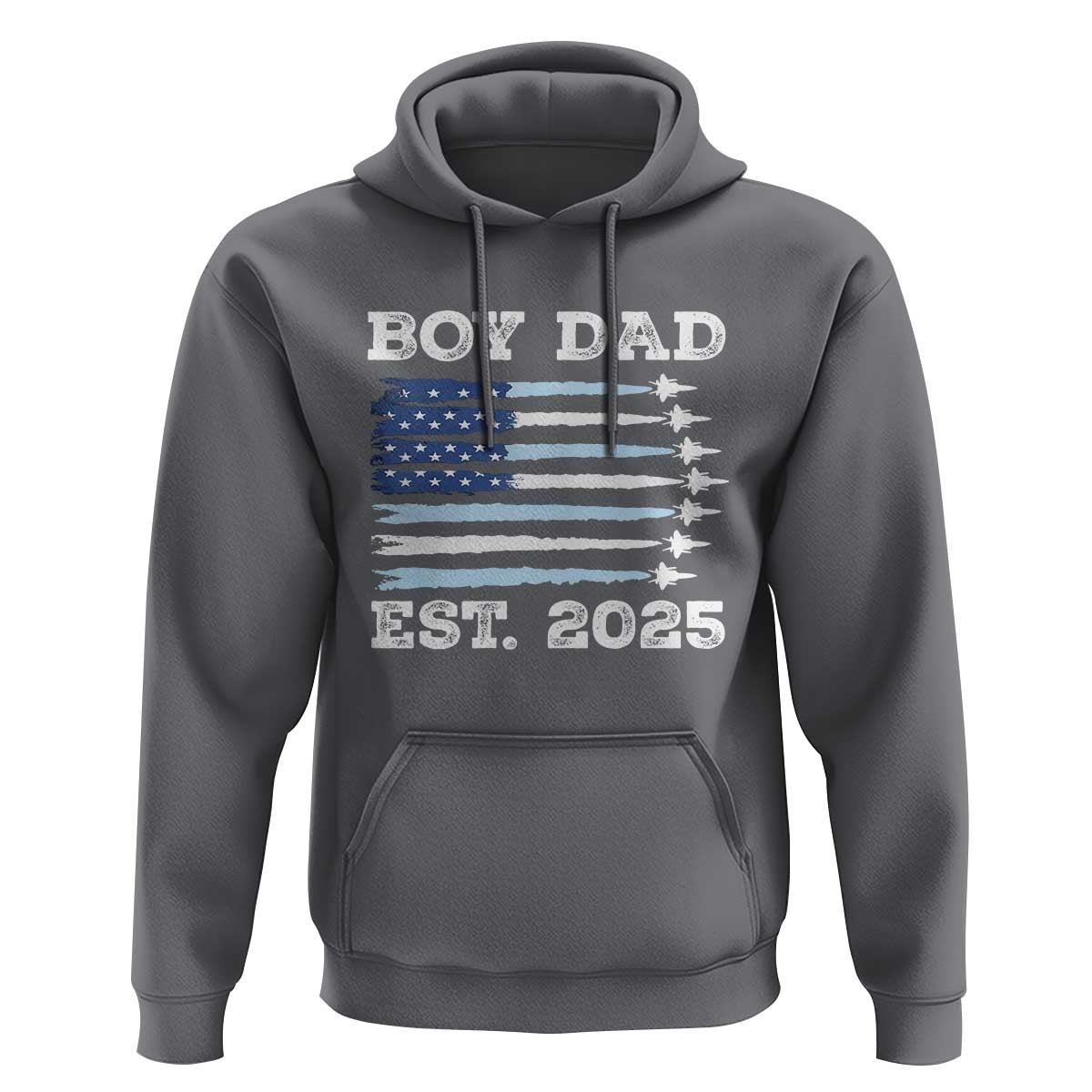 Boy Dad Est 2025 Hoodie Newborn Daddy Father Baby Boy Son USA Flag Fighter Jets