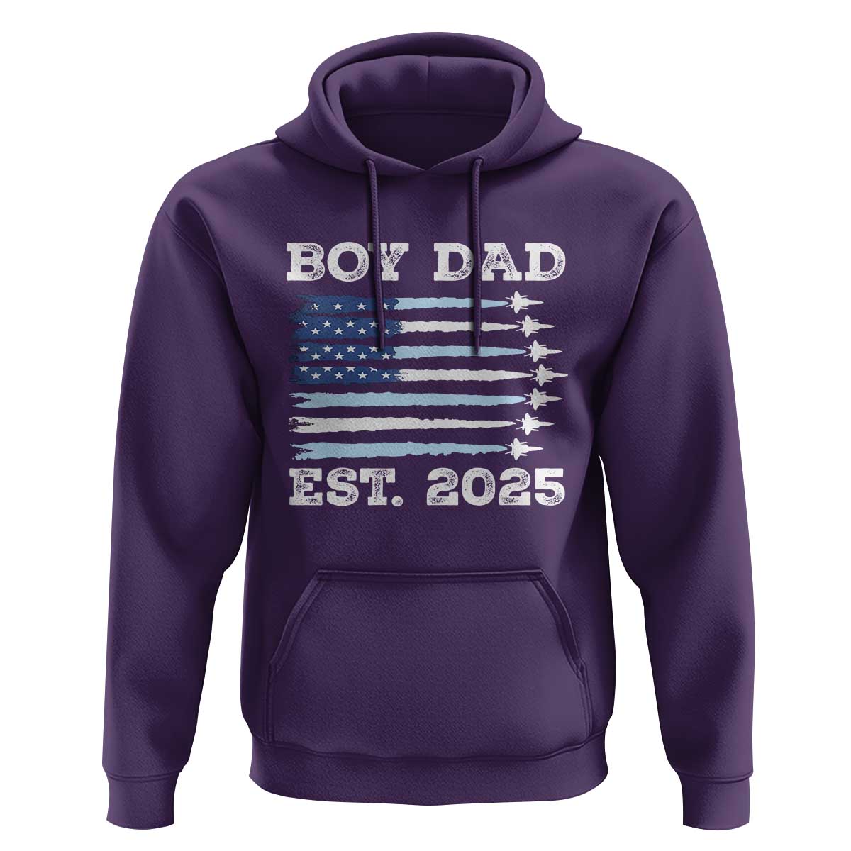 Boy Dad Est 2025 Hoodie Newborn Daddy Father Baby Boy Son USA Flag Fighter Jets