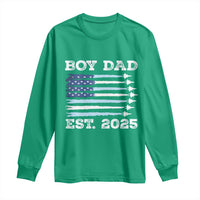 Boy Dad Est 2025 Long Sleeve Shirt Newborn Daddy Father Baby Boy Son USA Flag Fighter Jets