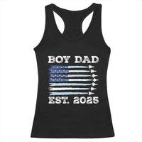 Boy Dad Est 2025 Racerback Tank Top Newborn Daddy Father Baby Boy Son USA Flag Fighter Jets
