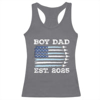 Boy Dad Est 2025 Racerback Tank Top Newborn Daddy Father Baby Boy Son USA Flag Fighter Jets