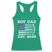 Boy Dad Est 2025 Racerback Tank Top Newborn Daddy Father Baby Boy Son USA Flag Fighter Jets