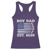 Boy Dad Est 2025 Racerback Tank Top Newborn Daddy Father Baby Boy Son USA Flag Fighter Jets