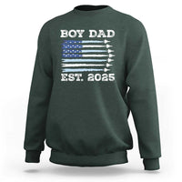 Boy Dad Est 2025 Sweatshirt Newborn Daddy Father Baby Boy Son USA Flag Fighter Jets