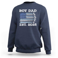 Boy Dad Est 2025 Sweatshirt Newborn Daddy Father Baby Boy Son USA Flag Fighter Jets