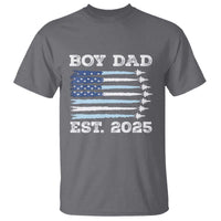Boy Dad Est 2025 T Shirt Newborn Daddy Father Baby Boy Son USA Flag Fighter Jets