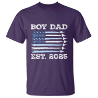 Boy Dad Est 2025 T Shirt Newborn Daddy Father Baby Boy Son USA Flag Fighter Jets