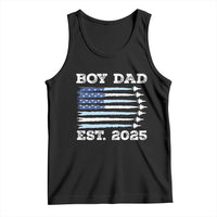 Boy Dad Est 2025 Tank Top Daddy Of Newborn Baby Boy First Fathers Day USA Flag Fighter Jets