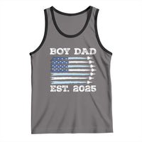 Boy Dad Est 2025 Tank Top Daddy Of Newborn Baby Boy First Fathers Day USA Flag Fighter Jets