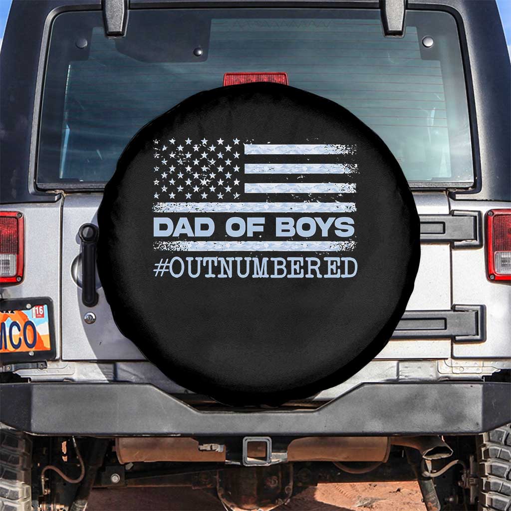 Dad Of Boys Outnumbered Spare Tire Cover Daddy Of Newborn Baby Boy First Fathers Day Camo American Flag