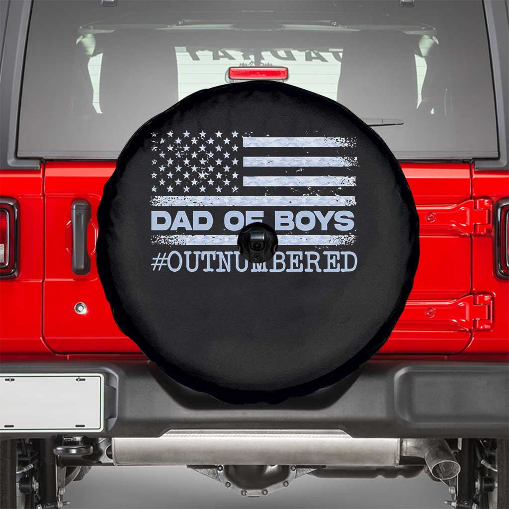Dad Of Boys Outnumbered Spare Tire Cover Daddy Of Newborn Baby Boy First Fathers Day Camo American Flag