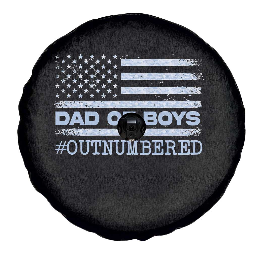 Dad Of Boys Outnumbered Spare Tire Cover Daddy Of Newborn Baby Boy First Fathers Day Camo American Flag