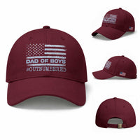 Dad Of Boys Outnumbered Baseball Cap Daddy Of Newborn Baby Boy First Fathers Day Camo American Flag