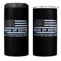 Dad Of Boys Outnumbered 4 in 1 Can Cooler Tumbler Boy Dad Father's Day Daddy Son Camo American Flag
