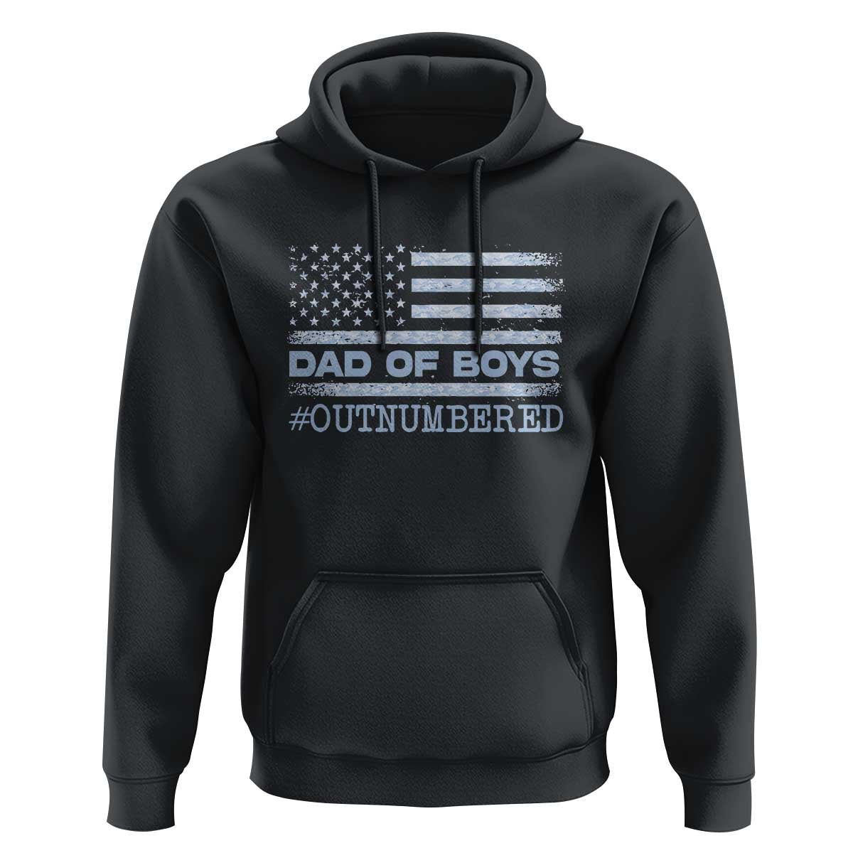 Dad Of Boys Outnumbered Hoodie Boy Dad Father's Day Daddy Son Camo American Flag