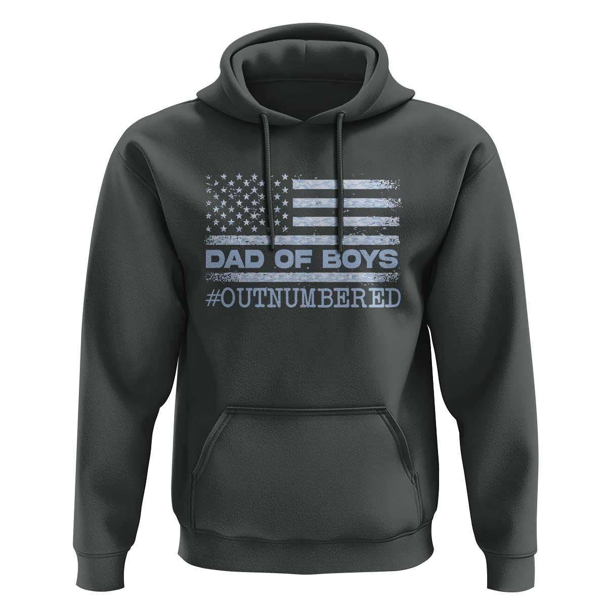 Dad Of Boys Outnumbered Hoodie Boy Dad Father's Day Daddy Son Camo American Flag