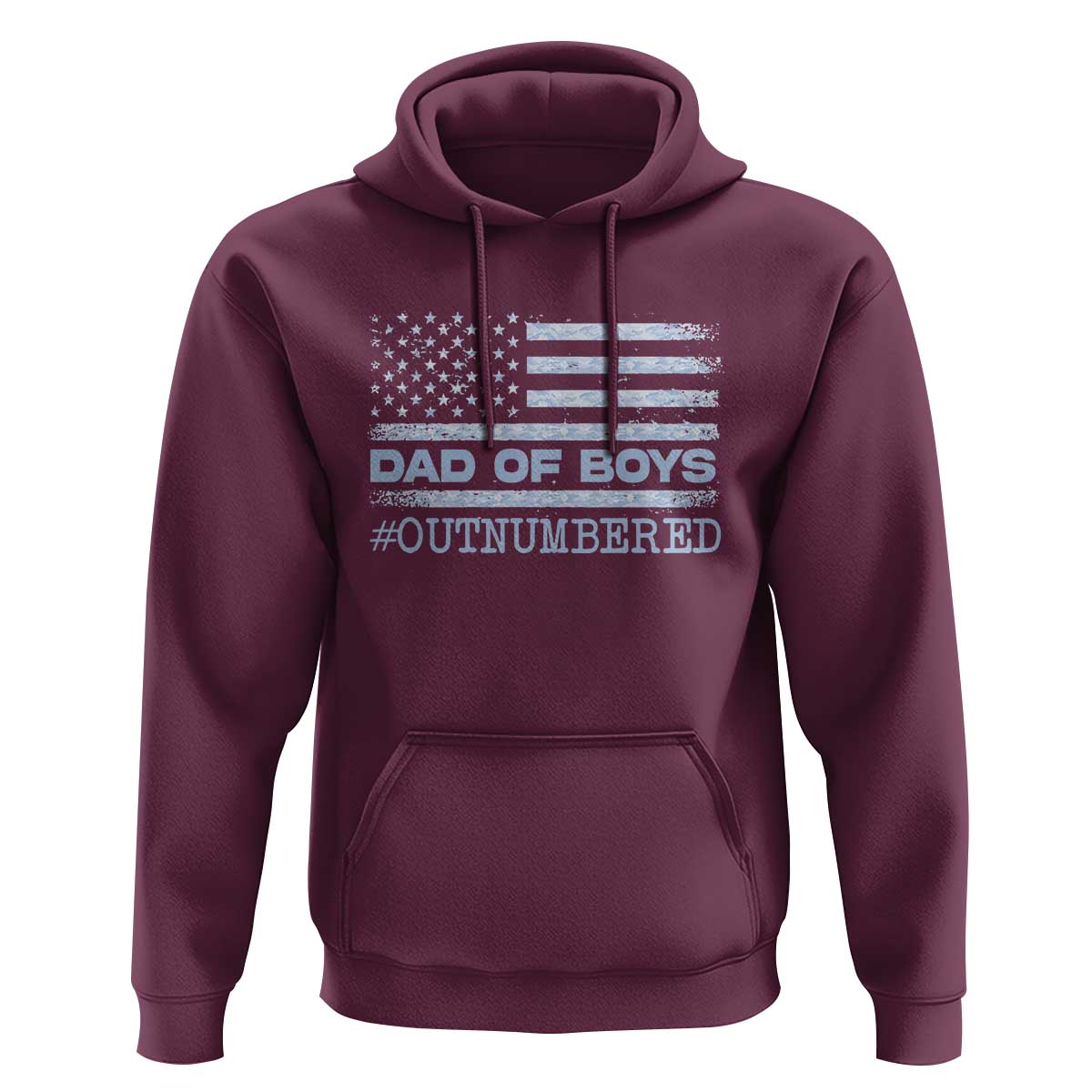 Dad Of Boys Outnumbered Hoodie Boy Dad Father's Day Daddy Son Camo American Flag