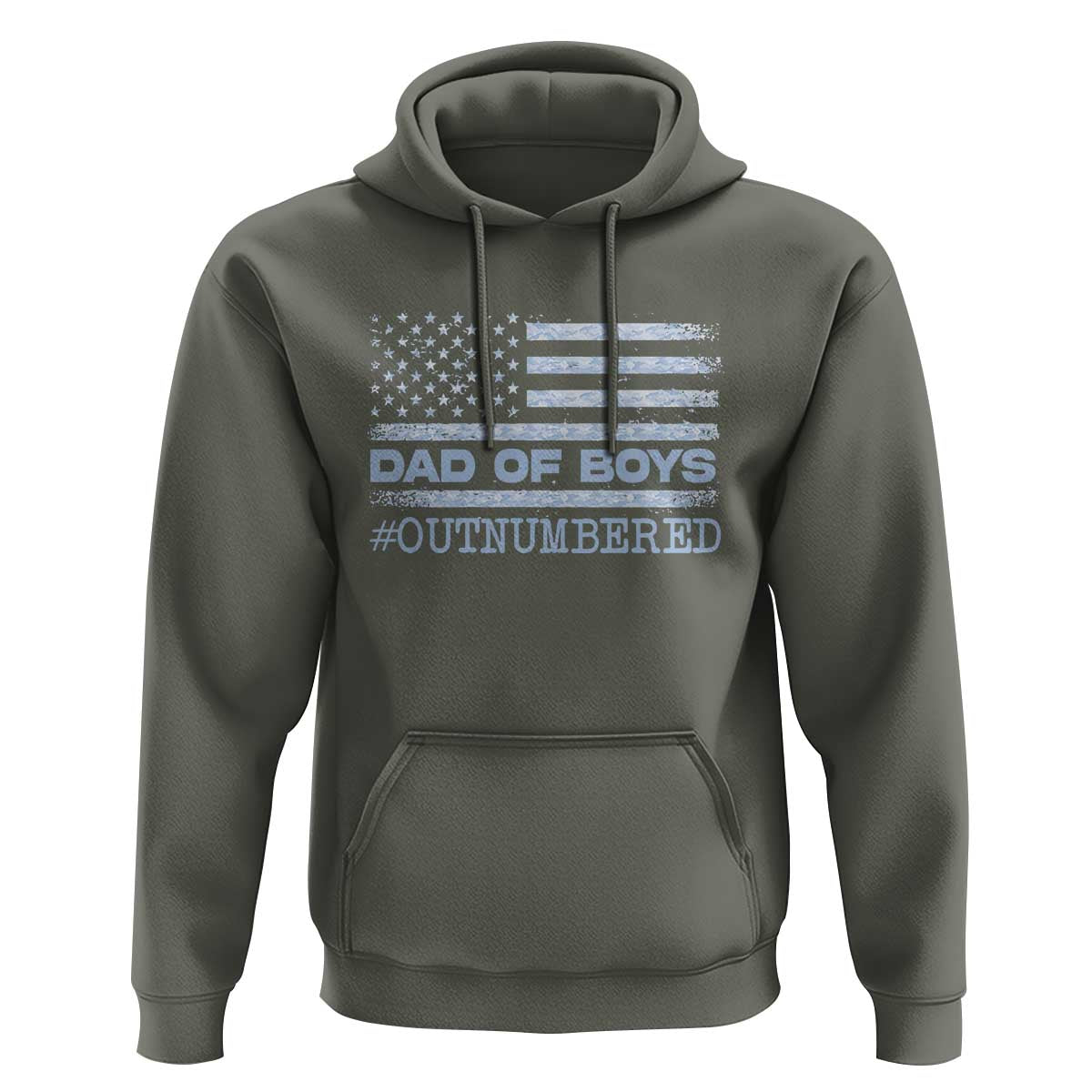 Dad Of Boys Outnumbered Hoodie Boy Dad Father's Day Daddy Son Camo American Flag
