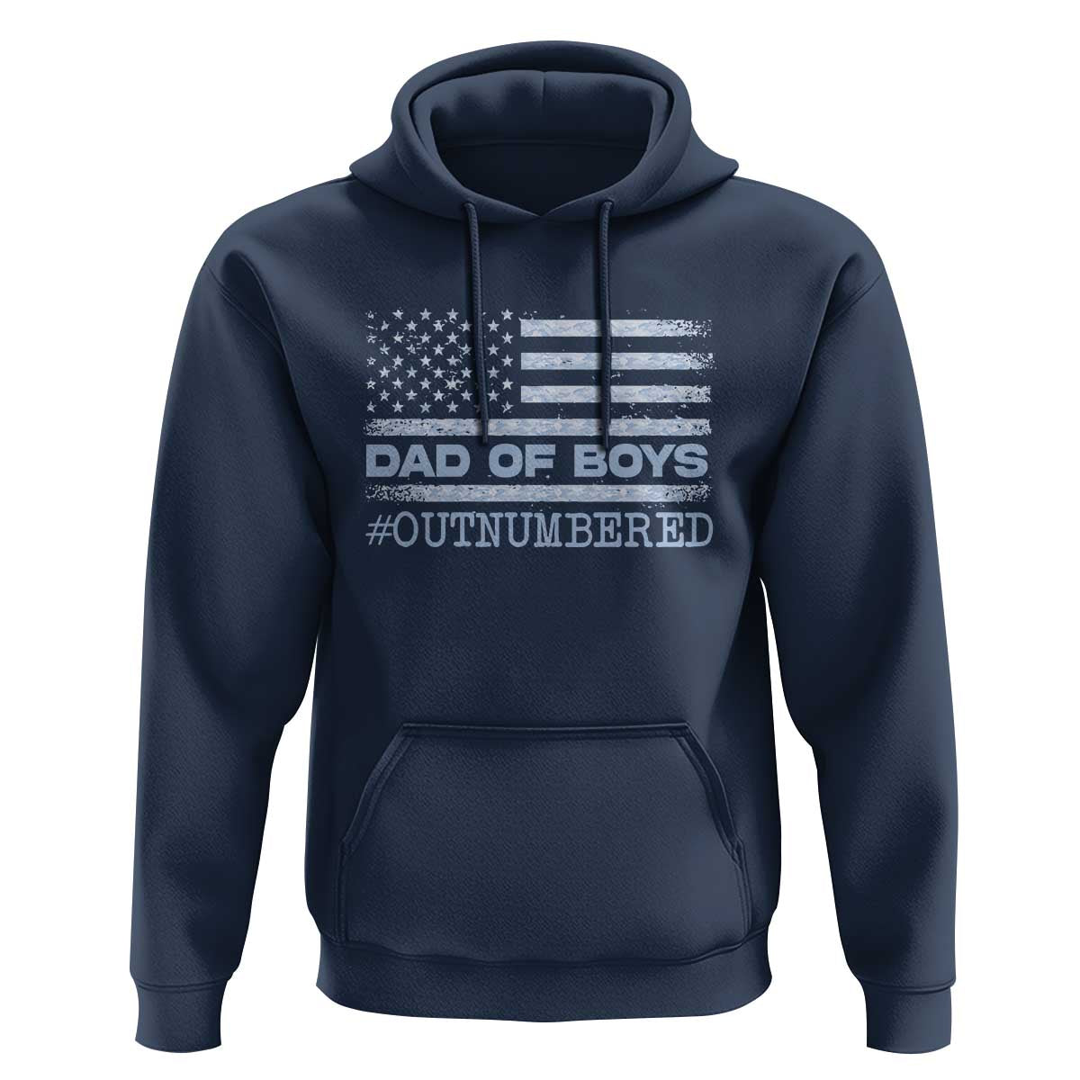 Dad Of Boys Outnumbered Hoodie Boy Dad Father's Day Daddy Son Camo American Flag