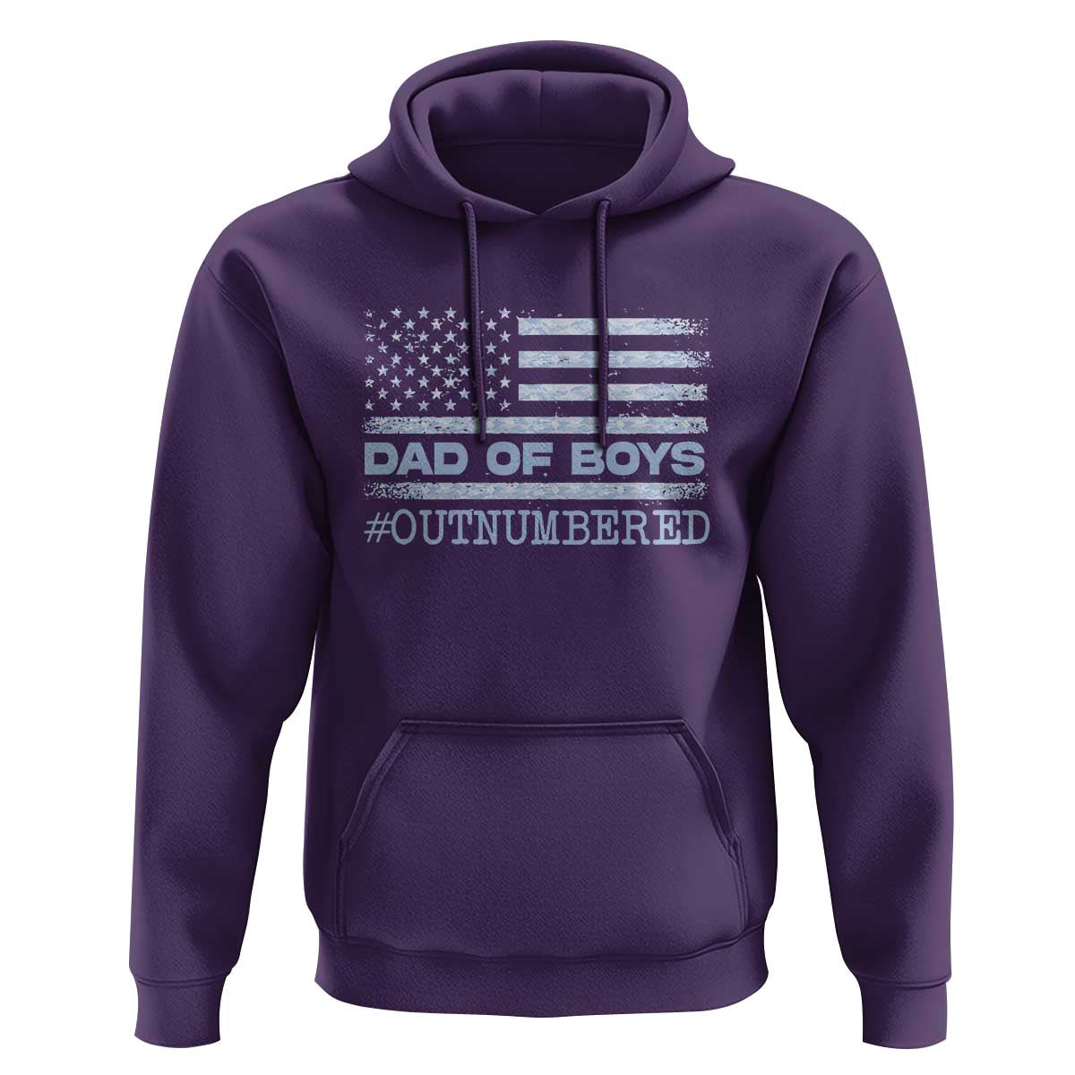 Dad Of Boys Outnumbered Hoodie Boy Dad Father's Day Daddy Son Camo American Flag