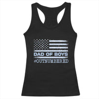 Dad Of Boys Outnumbered Racerback Tank Top Boy Dad Father's Day Daddy Son Camo American Flag