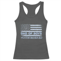 Dad Of Boys Outnumbered Racerback Tank Top Boy Dad Father's Day Daddy Son Camo American Flag