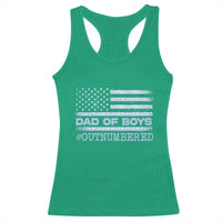 Dad Of Boys Outnumbered Racerback Tank Top Boy Dad Father's Day Daddy Son Camo American Flag