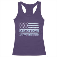 Dad Of Boys Outnumbered Racerback Tank Top Boy Dad Father's Day Daddy Son Camo American Flag