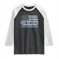 Dad Of Boys Outnumbered Raglan Shirt Daddy Of Newborn Baby Boy First Fathers Day Camo American Flag