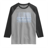 Dad Of Boys Outnumbered Raglan Shirt Daddy Of Newborn Baby Boy First Fathers Day Camo American Flag