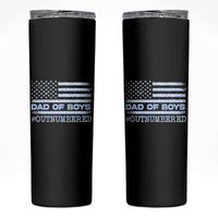 Dad Of Boys Outnumbered Skinny Tumbler Boy Dad Father's Day Daddy Son Camo American Flag