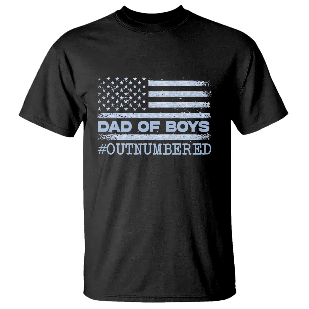 Dad Of Boys Outnumbered T Shirt Boy Dad Father's Day Daddy Son Camo American Flag